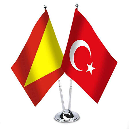 Babür İmparatorluğu -türkiye - İkili Saten Masa Bayrağı