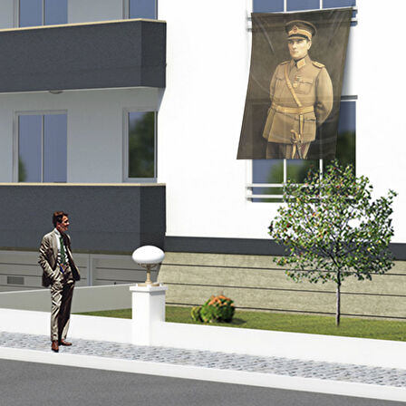 Askeri Üniformalı Gazi Mustafa Kemal Atatürk - Poster Bayrak Ata3