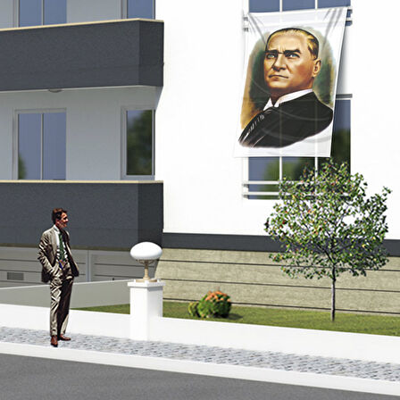 Mustafa Kemal Atatürk Portre Cephe Poster Bayrak Ata12