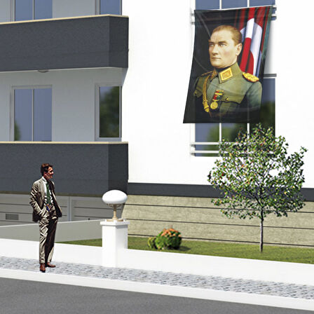 Üniformalı Gazi Mustafa Kemal Atatürk Poster Cephe Bayra Ata17