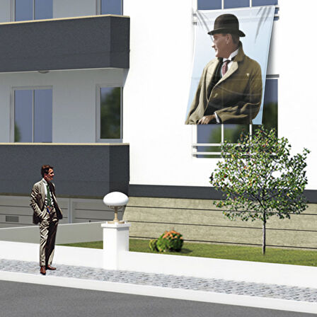 Sivil Mustafa Kemal Atatürk Poster Cephe Bayrağı Ata18