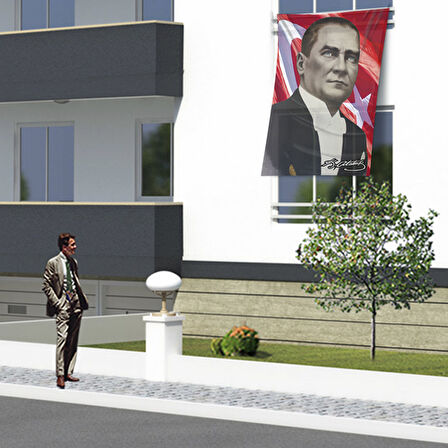 Mustafa Kemal Atatürk Ay-yıldız Poster Dış Cephe Bayrak Ata19