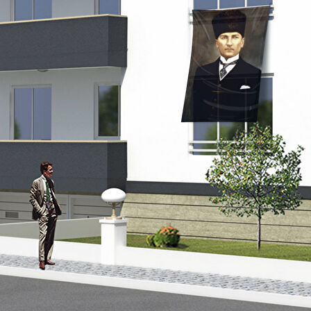 Kalpaklı Mustafa Kemal Atatürk Poster Cephe Bayrağı Ata26