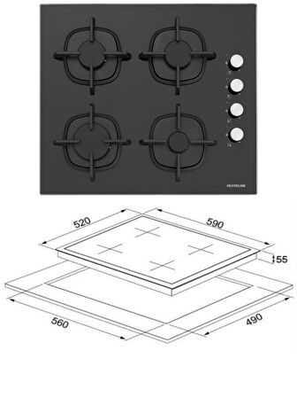 Silverline Siyah Ankastre Set (CS5700C6B01 Ocak/S2-BO6502B02 Fırın/3457 Soho Davlumbaz)