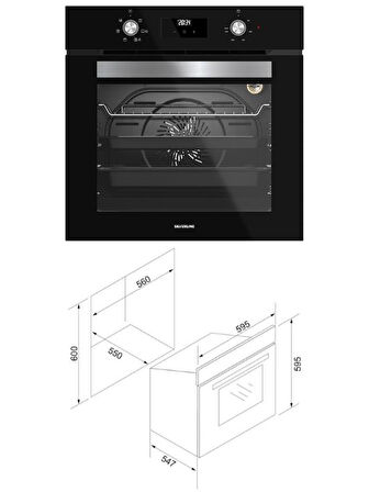 Silverline Siyah Ankastre Set (CS5700C6B01 Ocak/S2-BO6502B02 Fırın/3457 Soho Davlumbaz)