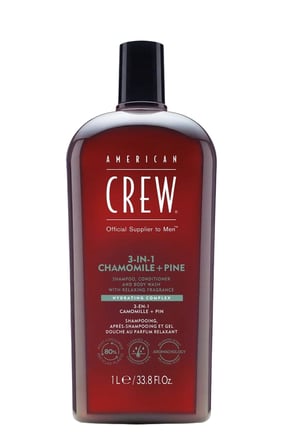 american crew 3-in-1 chamomile pine relaxing şampuan 1000 ml