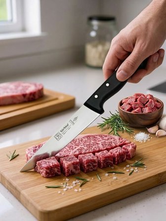 Sürmene Sürbisa 61015 Kuşbaşı Et Kasap Bıçağı 29,5 Cm Pimli Et Kesim Kemik Sıyırma Doğrama Mutfak Bıçağı 