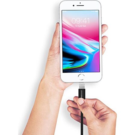 Global PSM07 Apple Uyumlu Lightning Hızlı Şarj Kablosu Siyah 1 Metre