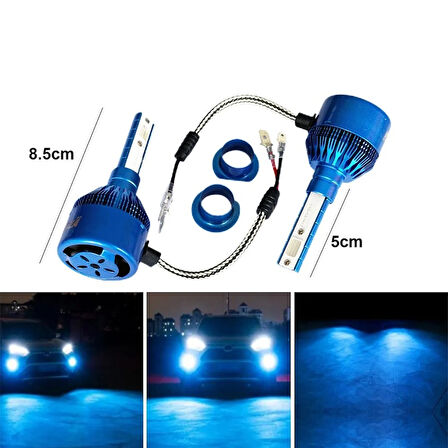 AUTOGP  H1 led xenon far aydınlatma seti şimşek etkili deli mavi glv 30.000K