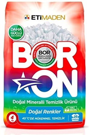 BORON Matik Toz Çamaşır Deterjanı 16kg Karma Set Doğal Mineralli Beyazlar + Renkliler (4pk*4kg)