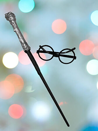 Halloween Harry Potter Sihirba Asa Gözlük Set Lüks