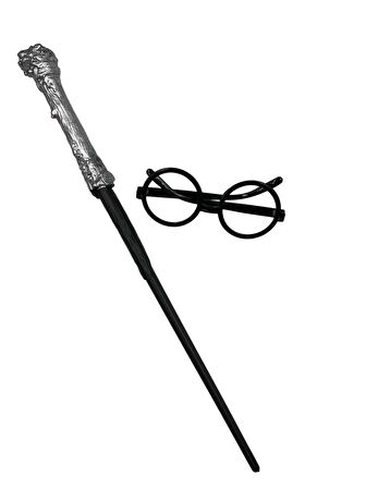 Halloween Harry Potter Sihirba Asa Gözlük Set Lüks