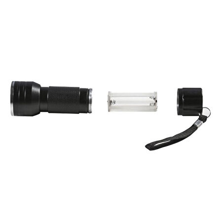 Ayt Powermaster Pm-6351 Uv Ultra Viyole Işıklı 21 Ledli 10 Cm Metal Pilli El Feneri Ultra Viole Para Kontrol Fener
