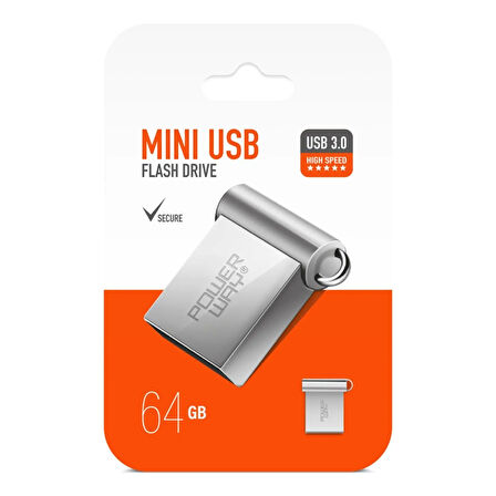 Powerway 64 GB USB 3.0 Metal Mini Flash Bellek Hafıza Saklama Alanı