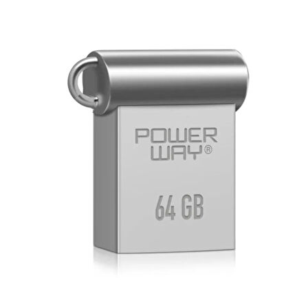 Powerway 64 GB USB 3.0 Metal Mini Flash Bellek Hafıza Saklama Alanı