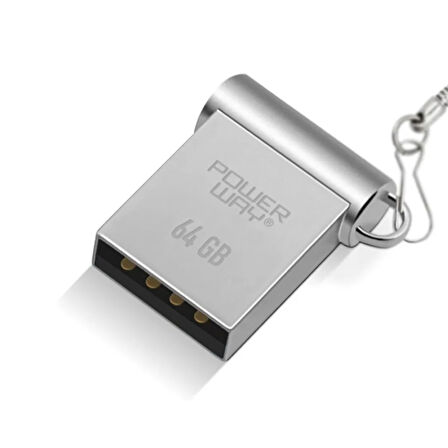 Powerway 64 GB USB 3.0 Metal Mini Flash Bellek Hafıza Saklama Alanı