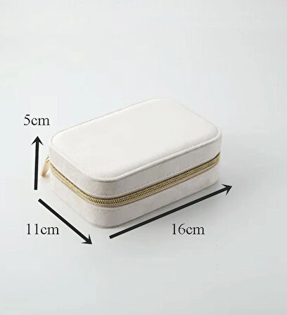 GMN-1 Seyahatleriniz için Kadife Kaplı Fermuarlı Mücevher Kutusu, Taşınabilir Takı Düzenleyicisi , Organizeri