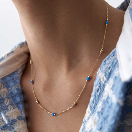 Mavi Opal Toplu Kolye