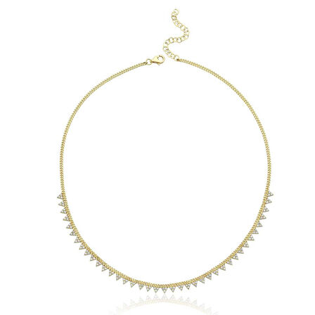 Gurmet Zincire Triangle Taşlı Kolye