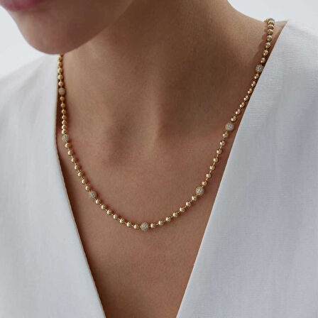 Taşlı Big Tırnak Makası Zincir Kolye