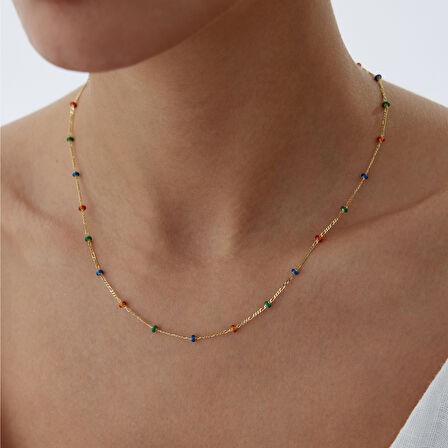 Renkli Sıra Toplu Kolye