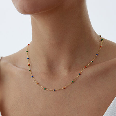 Renkli Sıra Toplu Kolye