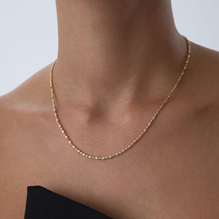 Simli Pırıltı Zincir Kolye