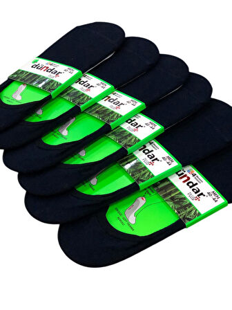 6 Lı Dündar Erkek Bambu Dikişsiz Koku Yapmayan Silikonlu Babet Çorap Plus 40-44 No