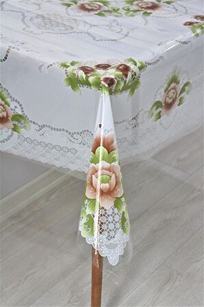Silinebilir Şeffaf Pvc Muşamba Masa Örtüsü 120 x 155