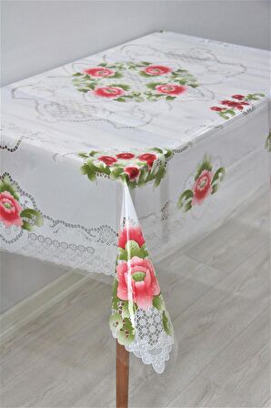 Silinebilir Şeffaf Pvc Muşamba Masa Örtüsü 120 x 155