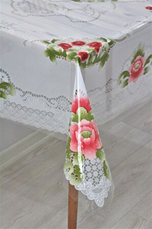 Silinebilir Şeffaf Pvc Muşamba Masa Örtüsü 120 x 155