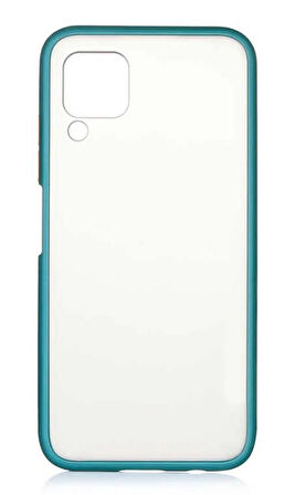 Huawei P40 Lite Kılıf Mat Yüzey Renkli Kenar Silikon