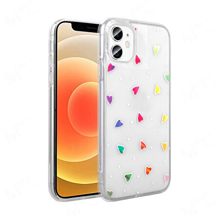 iPhone 11 Kılıf Şeffaf Desenli Figürlü Folk Sert Kapak