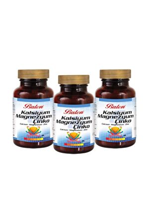 3 ADET Balen Kalsiyum M3 ADET Balen Kalsiyum Magnezyum Çinko Kapsül 90 Kapsül