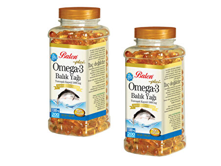 2 Adet BALEN Omega 3 Balık Yağı 1380 Mg 200 Kapsül