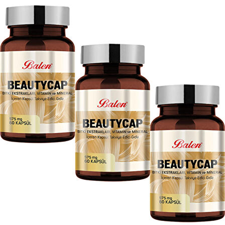 3 Adet Balen Beautycap Bitki Ekstraktları, Vitamin ve Mineral Kap