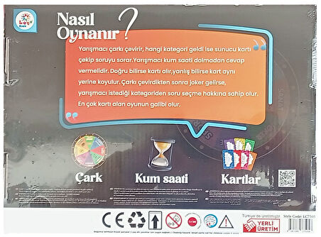 Bilgi Çarkı Aile Kutu Oyunu 84 Soru, Kum Saati ve Çark