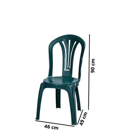 Omnipazar MT-GF193 Foglia Plastik Bahçe Balkon Sandalye 4'lü Set 