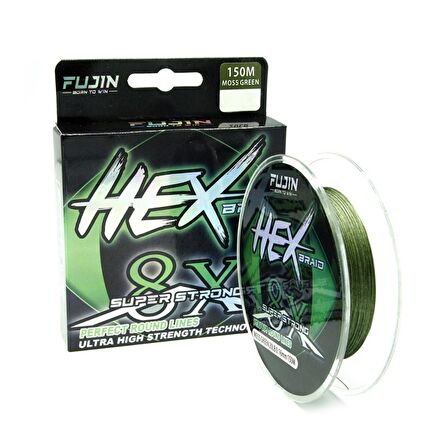 Fujin Hex Braid 8x 150mt Moss Green PE İp Misina 0.16mm 20LB