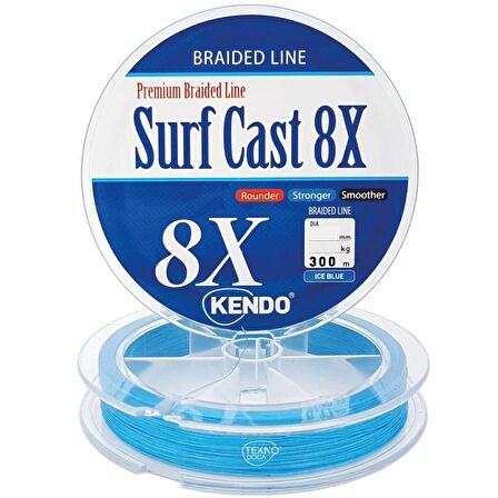 Kendo Surf Cast  Fıghtıng 8Kat 300 mt Örgü İp ( ICE BLUE) 0,15mm Çekeri 9,50Kg