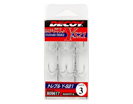 DECOY Y-S21 Standart Treble Üçlü Maket Balık İğnesi