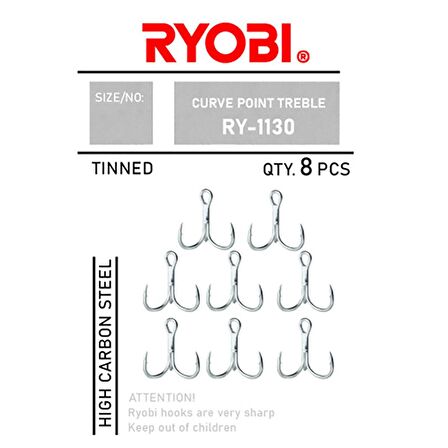 Ryobi Curve Point Treble Üçlü Olta İğnesi