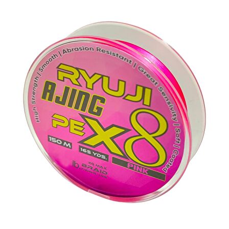 Ryuji Ajing X8 150m PE Pembe LRF İp Misina 0.4 PE - 2.7 kg