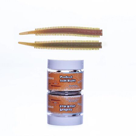 Pandora Perfect Soft Baits Sandworm 7cm Kavanozlu LRF Silikonu Camo
