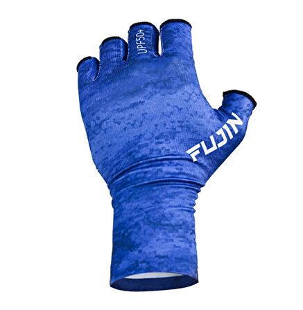 Fujin Pro Angler Summer Gloves Blue Balıkçı Eldiveni M-L