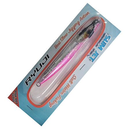 Ryuji Slim Jet 9cm 30gr Metal Jig Yem Pink Dot Glow