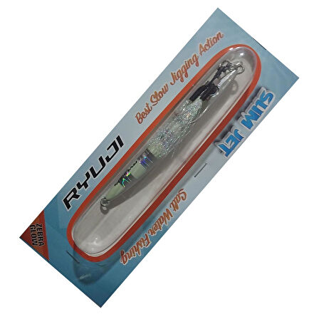 Ryuji Slim Jet 11.5cm 60gr Metal Jig Yem Zebra Glow