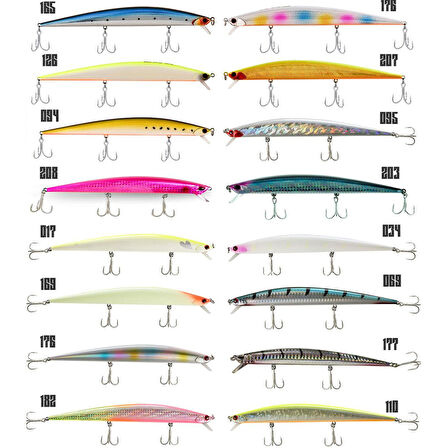Fujin Flux 175mm 29gr Sinking Maket Balık 126 Chart Back Pearl