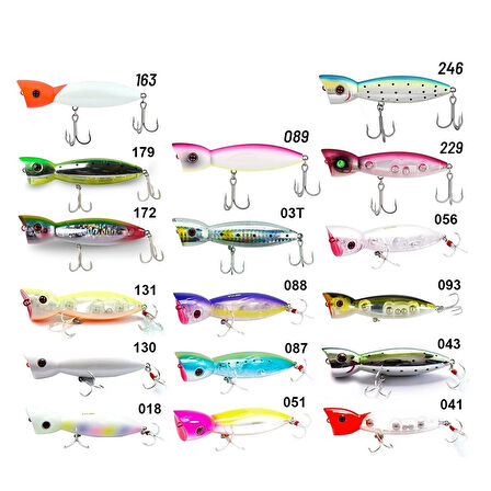 Fujin La-Nina Maket Balık Su Üstü Popper 100mm 24 Gr 018 Pearl Rainbow Glow