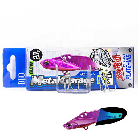 Duo Metal Garage Plate Vib Tachiuo Limited 6.5cm 20gr Vibrasyon Yem #PPA0595 UV Purple Glow Tai